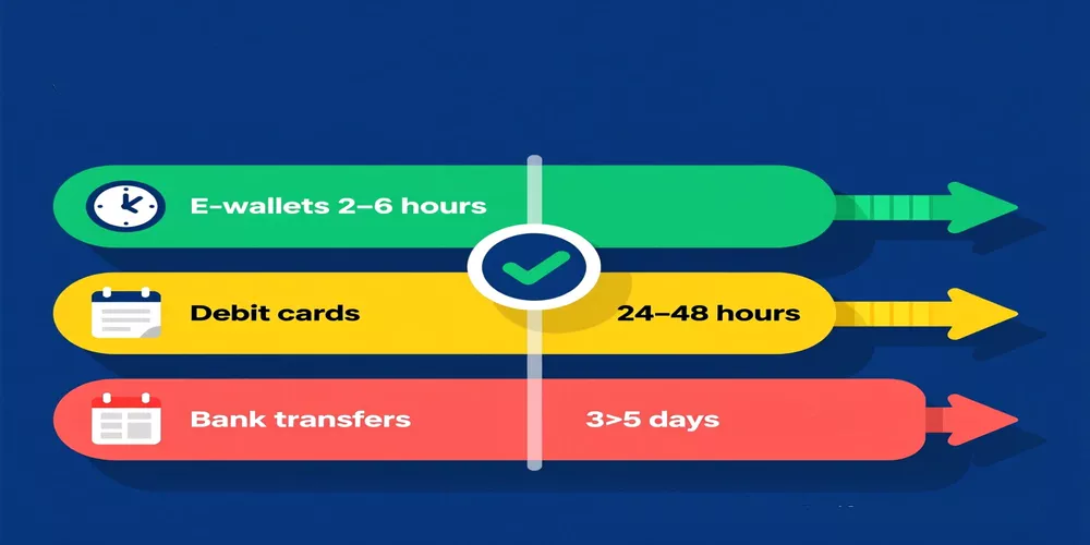 Comparatif délais de retrait bookmakers UK - e-wallets vs cartes vs virements