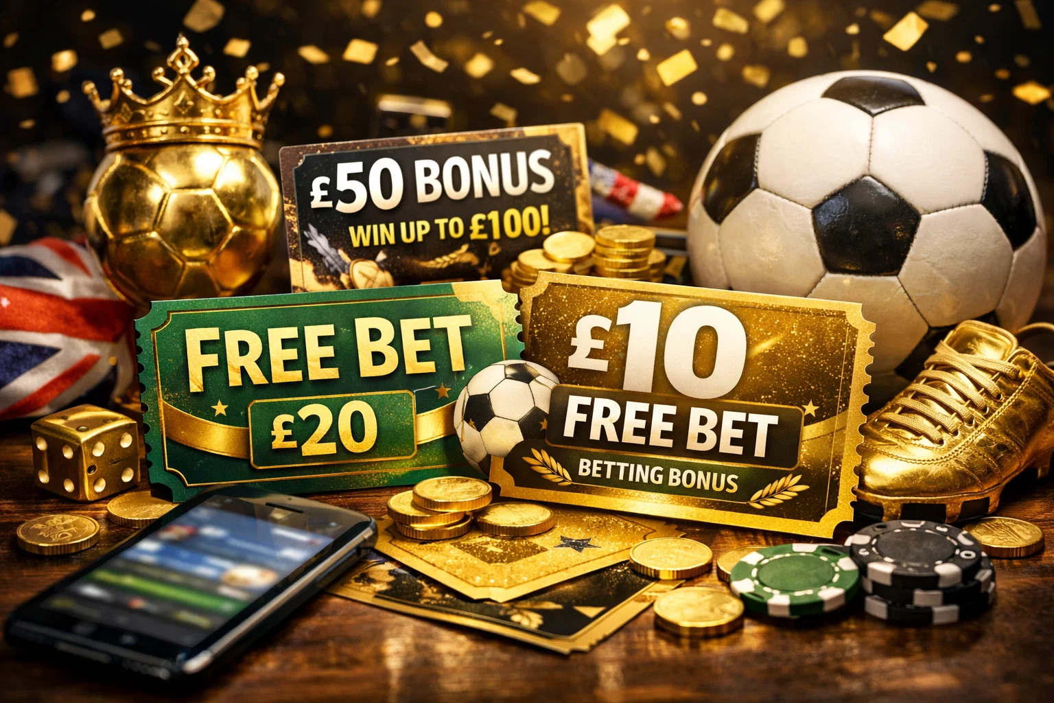 Concept de paris gratuits avec symboles sportifs et récompenses