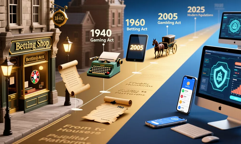 Chronologie de l'évolution de la régulation des jeux d'argent au Royaume-Uni de 1845 à 2025