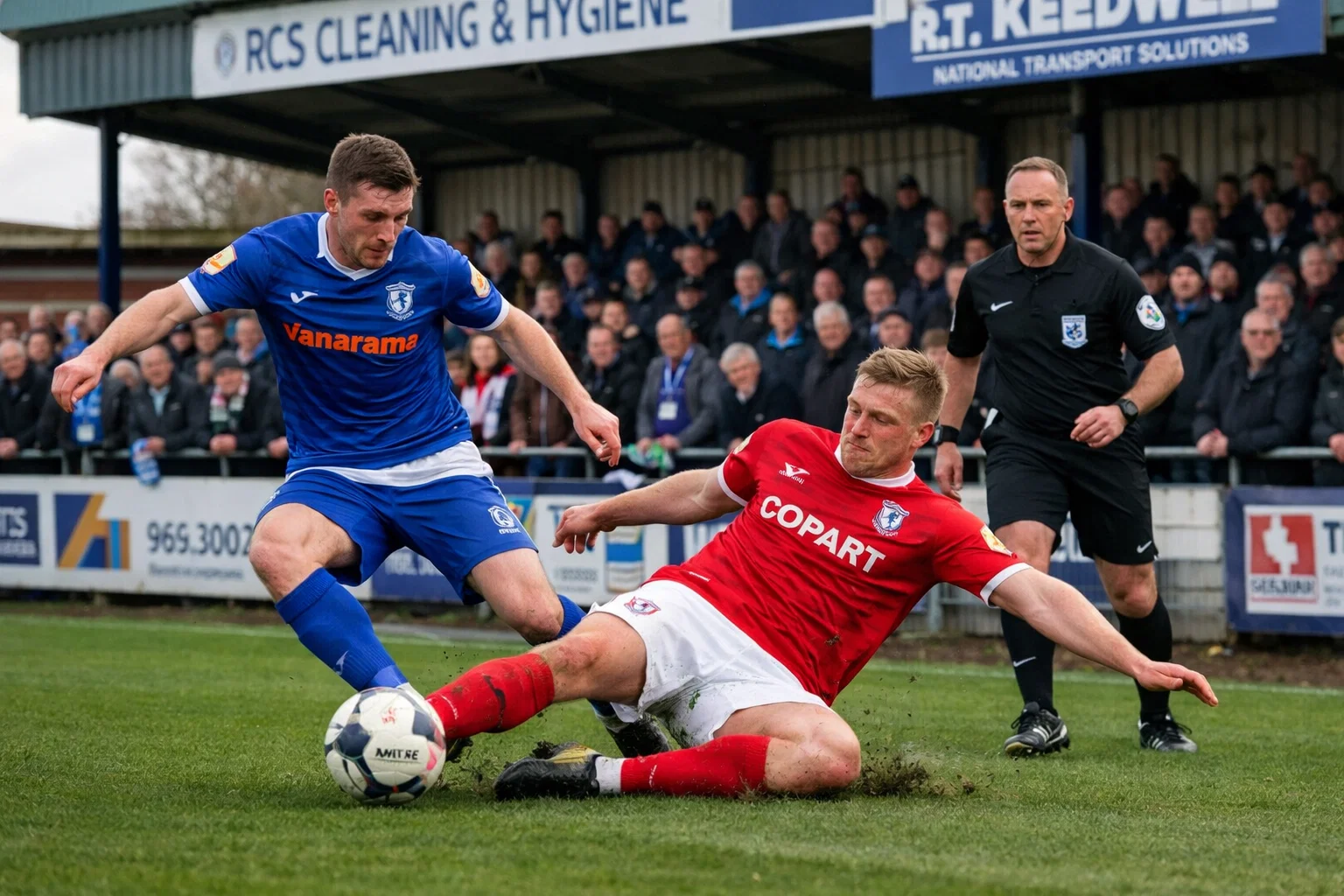 Match de Championship anglais avec supporters dans les tribunes et pelouse verte