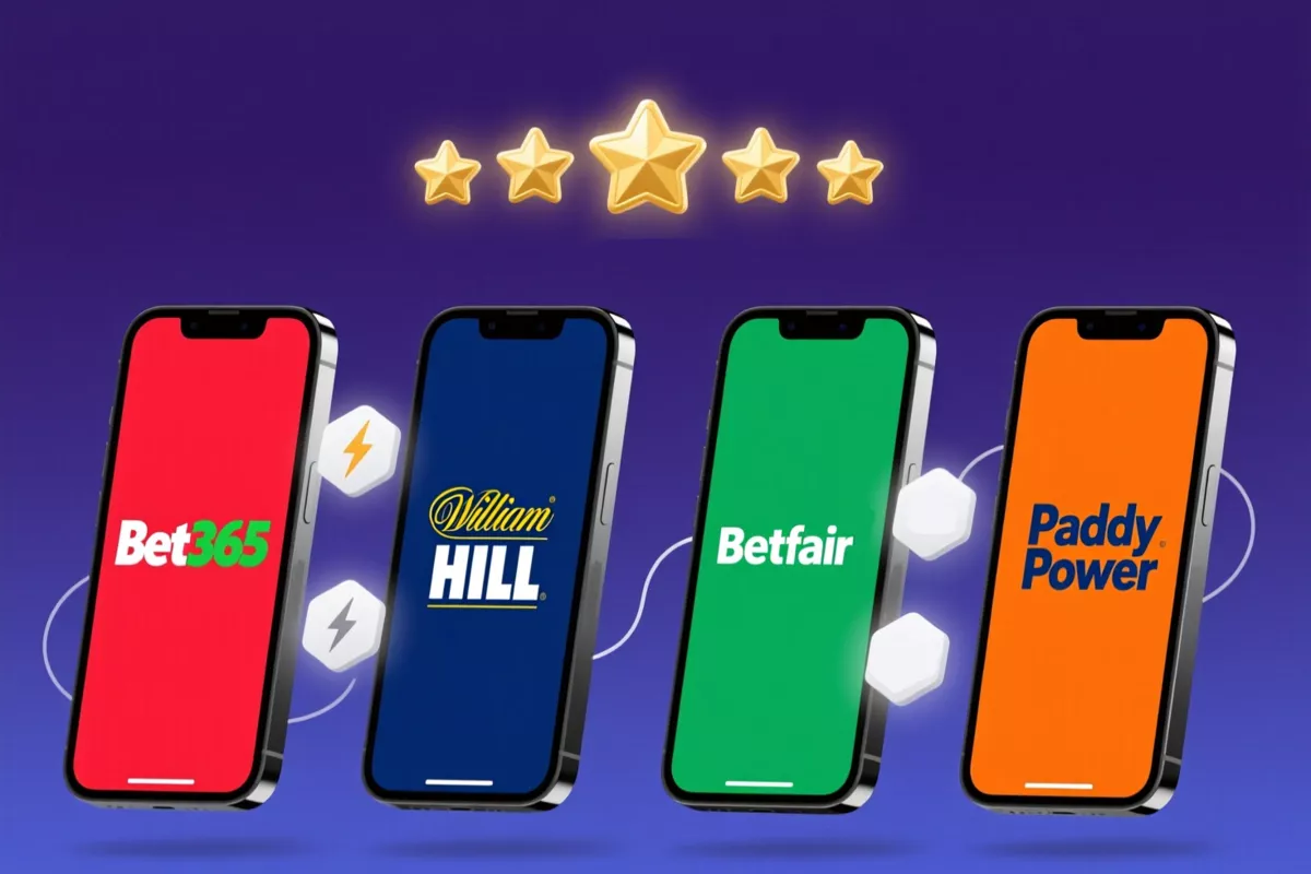 Comparaison des applications bookmakers UK : Bet365, William Hill, Betfair et Paddy Power avec ratings
